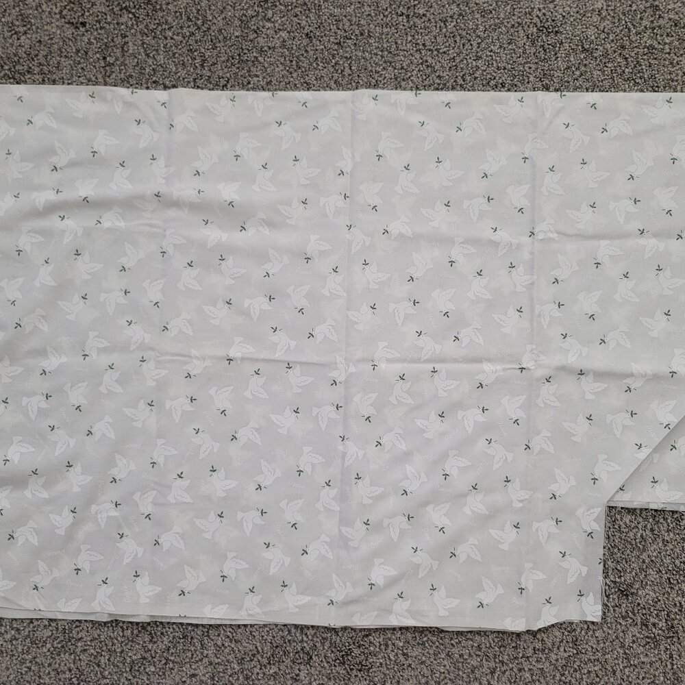Fabric Traditions Off White Fabric with Doves  Approx 42" X 24" - Bundle Only